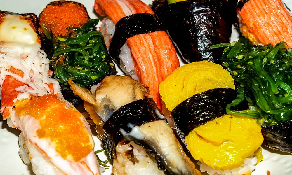 Assorted specialty nigiri and maki with crab, seaweed, roe, etc. at Sushi Infinity, a Japanese Restaurant in Halifax