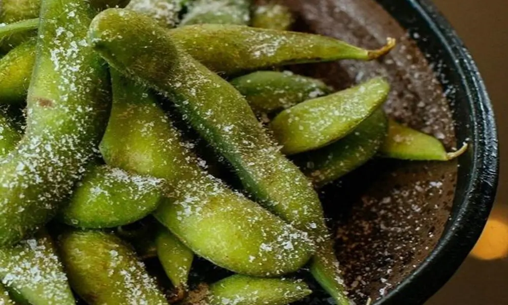 Spicy edamame sprinkled with seasoning at Sushi Infinity, a Japanese Restaurant in Halifax