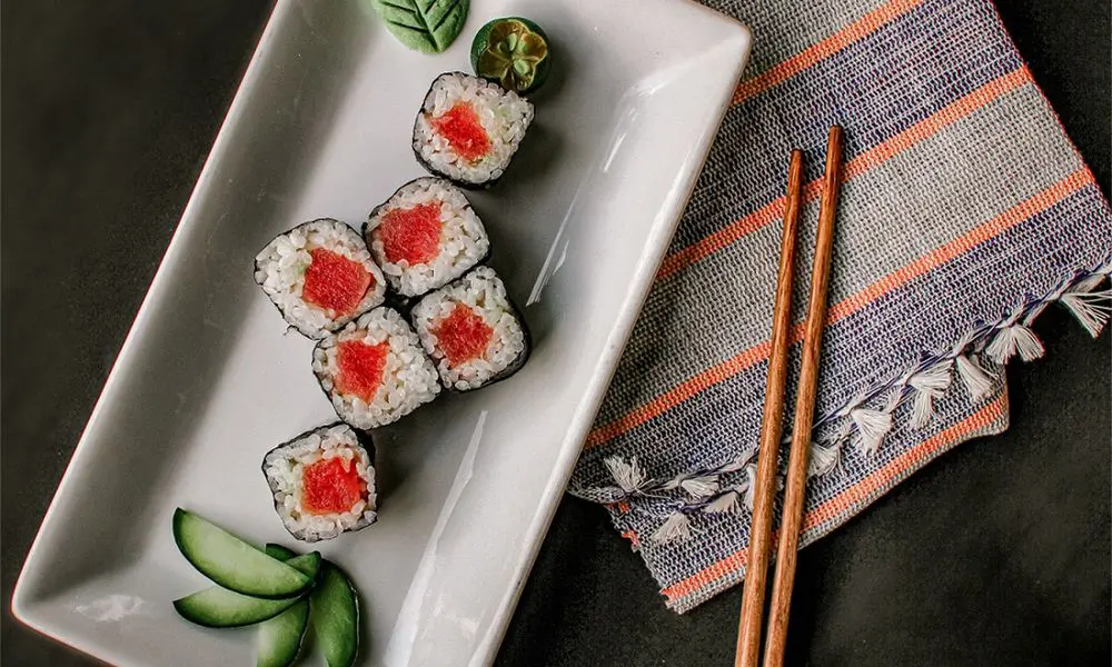 Tuna maki rolls with cucumber garnish at Sushi Infinity, a Japanese Restaurant in Halifax